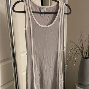 Grey and white Sleeveless Dress